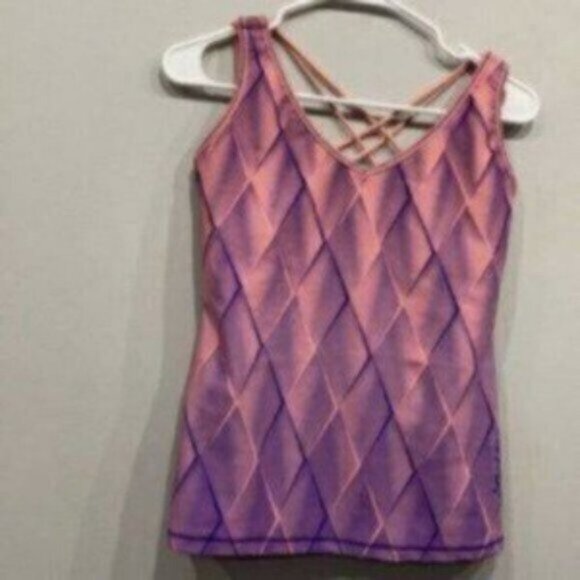 Luna Jai Women Purple Sleeveless Scoop Neck Strappy Workout Tank Top Size Medium - Picture 4 of 7